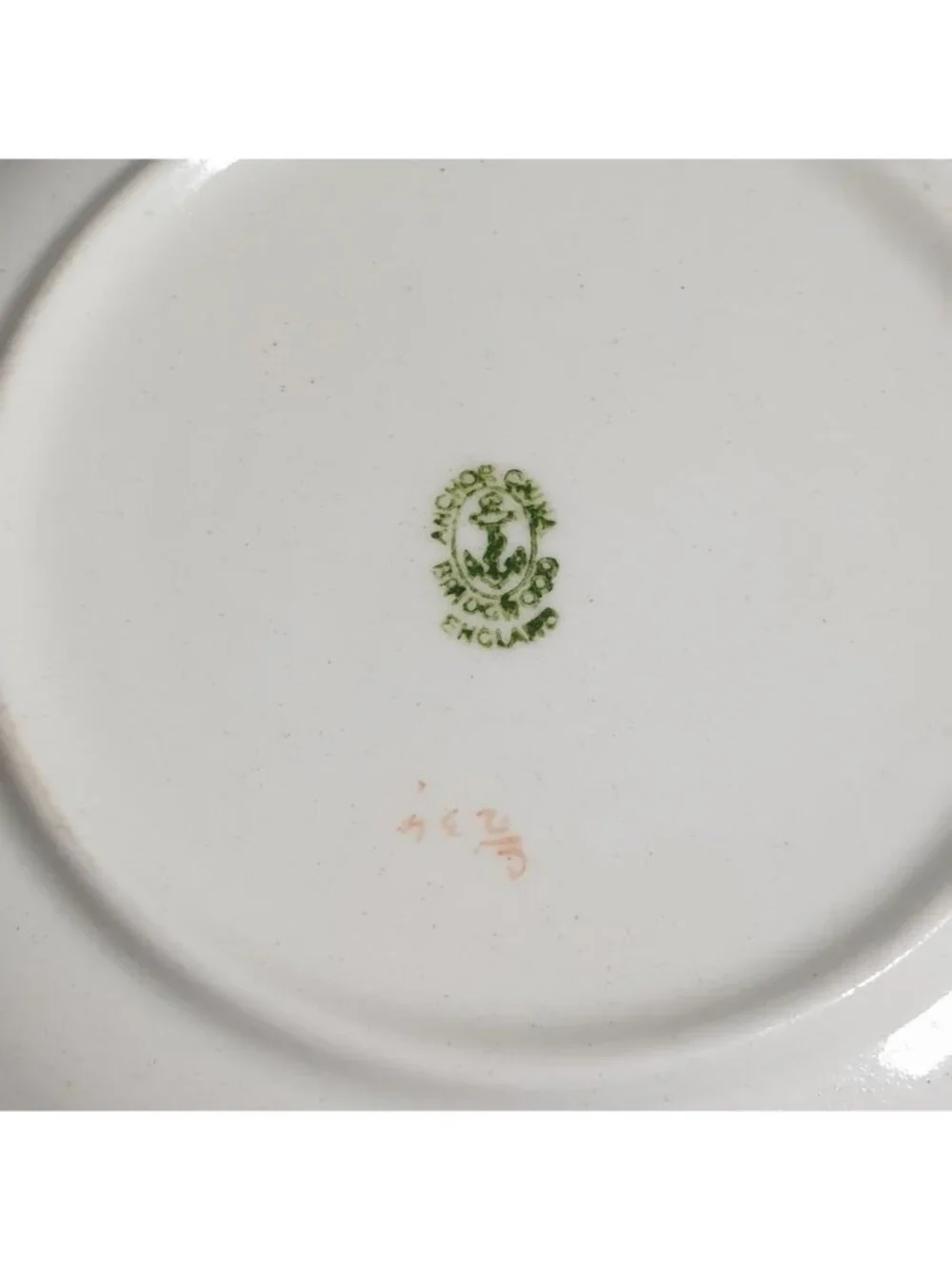 Anchor China Plate and Bowl Pink Green Floral Pattern Bone China England Vintage